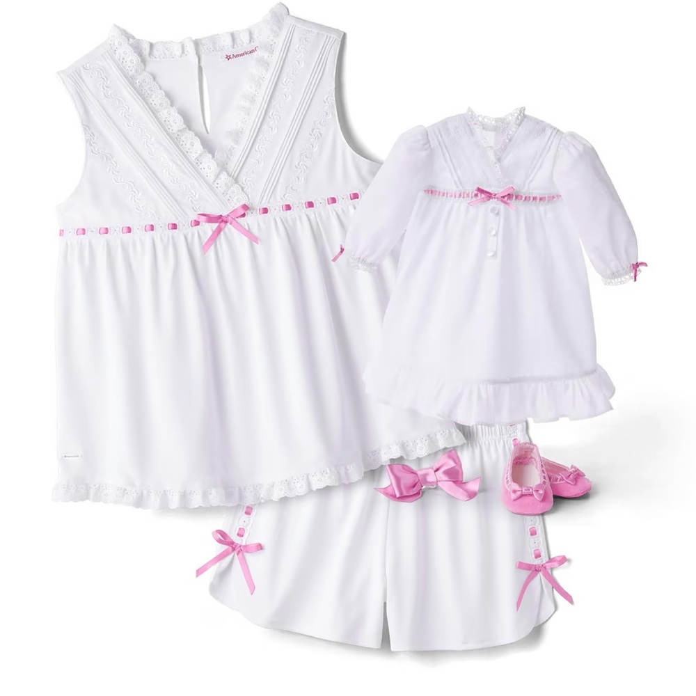 American Girl Rebecca pajamas (M 10/12) with brand new matching doll nightgown